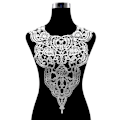 Miniatyrbilde 1 av 4: Dame falsk krage Avtakbar halv Milk Silk Brodert Cors White White