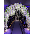 Miniatyrbillede 2 af 5: 12 stk. Kunstig Fake Wisteria Slyngplante Rattan Hængende Guirlande Silkeblomster Snor Hjemmefest Bryllupsdekoration 1,1 meter/stk. (Lilla 2)