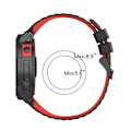 Miniatyrbild 4 av 5: Rött svart Rött svart 22mm Klockarmband kompatibelt med Garmin Fenix 6 Pro