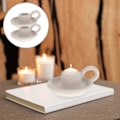 Miniatyrbilde 4 av 4: 2 stk. Keramisk Lysestake - Enkelt Chic Ornament