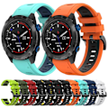 Miniatyrbilde 3 av 5: Tofarget silikonklokkereim kompatibel med Garmin Descent MK 2i