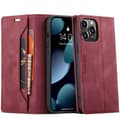 Punainen iPhone 15 Pro -lompakkokotelo korttipidikkeellä ja magneettisella läpällä