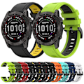 Miniatyrbillede 3 af 5: Mintgrøn   Blå Mintgrøn   Blå Tofarvet Silikone Urrem kompatibel med Garmin Fenix 7x Solar