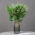 Miniatyrbillede 4 af 10: 1/3 stk. Kunstig Pileblad Rattan 5 Grene Skovplanter Blomsterarrangement DIY Dekoration Krans Brick red 3pcs