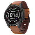 Miniatyrbillede 1 af 5: Læder urrem kompatibel med Garmin Fenix 7s Sapphire Solar