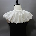 Miniatyrbilde 4 av 5: Dame falsk krage Avtakbar halv Bomull Hul Broderi White