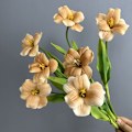 Miniatyrbillede 4 af 6: Højkvalitets PU Brun Tulipan Flap Blomst til Bryllupsdekoration i Hjemmet PU open tulip dark brown