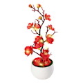 Miniatyrbillede 1 af 4: Simulerede potteplanter, falske blomster, bonsai, simulerede vintersødgrene, bonsai, simulerede blommeblomster, kunstige blomster red