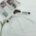 Miniatyrbilde 1 av 5: Dame falsk krage Avtakbar halv Rhinestone Skjorte Vinter Wh 30*30 White