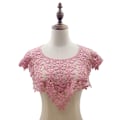 Miniatyrbillede 2 af 5: Dame falsk krave Aftagelig halv Shawl Vest Mælkesilke Broderi Rose Red Rose Red