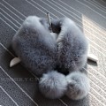 Miniatyrbilde 1 av 5: Dame falsk krage Avtakbar halv Kvinnelig Vinter pluss Tianhou Light gray 56CM