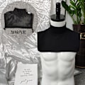 Miniatyrbilde 1 av 5: Dame falsk krage Avtakbar halv Cervical Spine Neck Protec Black Average size