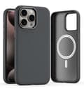 Fodral för iPhone 15 Pro grått läder lädermönster Magnetisk