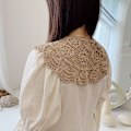 Miniatyrbilde 5 av 5: Dame falsk krage Avtakbar halv Blomster Blonde Bomull Skjerf F Sunbird light khaki 20cm