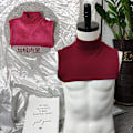 Miniatyrbilde 1 av 5: Dame falsk krage Avtakbar halv Cervical Spine Neck Protec Wine Red Average size