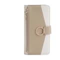 Fodral för iPhone 15 Vit (enkelt läderfodral) Flip Plånbok med Korthållare Rem stativ