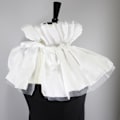 Miniatyrbilde 3 av 4: Dame falsk krage Klovn Mesh Svane Krage Ralph Krage Retro White
