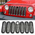 Miniatyrbild 2 av 5: Nytt Grill Mesh Inserts Kit Clip-in med låshål kompatibel med Wrangler Jk 2007-17