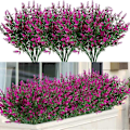 Miniatyrbilde 1 av 5: 8 Bunter Kunstig Lavendel Falske Blomster UV-bestandige Busker, Falsk Plast Fuchsia 8