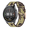 Miniatyrbilde 1 av 5: Gul Gul Stripe Vev Nylon Armbånd Klokkereim kompatibel med Xiaomi Mi Watch Color, Garmin Vivoactive 4