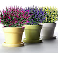 Miniatyrbillede 5 af 5: Kunstige Lavendelblomster Planter 8 Stykker, Livagtige UV-resistente Falske Buske Grønne Buske Buket Fushia 6