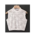 Miniatyrbilde 1 av 2: Dame falsk krage Høst Stretch Slim-Fit Blonde Base Halv Tur White M