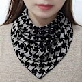 Miniatyrbilde 1 av 4: Dame falsk krage Avtakbar halvtynn Cervical Support Bana Black and gray houndstooth