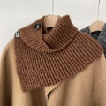 Miniatyrbilde 1 av 5: Dame falsk krage Avtakbart halvskjerf Vinter Koreansk stil Coffee color (including wool) 30cm