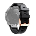 Miniatyrbillede 1 af 5: Sort Sort Rosaguld Spænde Silikonerem kompatibel med Garmin Fenix 6s