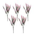 Miniatyrbillede 1 af 5: 5 stk. Kunstig Lavendel 5 Gren Realistisk Plastik Blomst Bryllupsfest Pink