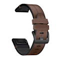 Miniatyrbillede 1 af 5: Kaffe Kaffe Silikone + Læder Urrem kompatibel med Garmin Fenix 7