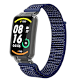 Miniatyrbillede 1 af 5: Indigo Blue PC-kabinet + Nylon Loop-rem kompatibel med Xiaomi Mi Band 7 Pro
