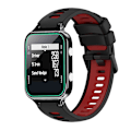 Miniatyrbillede 1 af 5: Sort Rød Sort Rød Silikone Urrem kompatibel med Garmin Approach S20 kompatibel med Garmin Approach S20