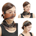 Miniatyrbilde 3 av 4: Dame falsk krage Avtakbar halv Liten Silkeskjerf Bana Pull black and blue