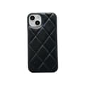 Fodral för iPhone 14 Svart diamantmönster ins diamant kaviar lädertextur