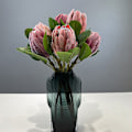 Miniatyrbillede 2 af 5: Boligindretning Kunstige Blomster Falsk Blomsterarrangement Kongeprotea til Stuebord Midterstykke White