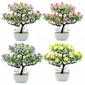 Miniatyrbilde 3 av 3: 1 stk. Kunstig Blomst Tre Potteplante Bonsai Hjemmekontor Hage Skrivebord Party Dekor Pink