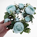 Miniatyrbillede 2 af 3: Lysring Kunstig Rose Lyskrans Dekorativ Bordpynt Bryllupsblomst Lysring Blå