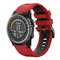 Miniatyrbilde 1 av 5: Rød Svart Rød Svart Tofarget Silikon Klokkereim kompatibel med Garmin Fenix 3 Hr