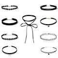 Miniatyrbilde 1 av 5: Dame falsk krage Avtakbar halv DIY Ornament Choker /Halskjede 249