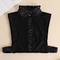 Miniatyrbilde 4 av 5: Dame falsk krage Avtakbar halv Blonde Vinter Multifunksjon Temperament lace (black)