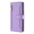 Fodral för iPhone 14 Lila (enkelt läderfodral) Flip Crossbody Rem