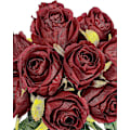 Miniatyrbillede 4 af 5: 10 stk. Kunstige Silke Roser Falske Blomster Buket Lange Stængler til Bryllup Hjemmefest Dekoration (Beige) Burgundy