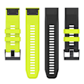 Miniatyrbillede 2 af 5: Sort Limegrøn Sort Limegrøn Silikone Urrem kompatibel med Garmin Fenix 7