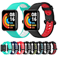 Miniatyrbillede 3 af 5: Sort Grøn Sort Grøn Tofarvet Silikonerem kompatibel med Xiaomi Redmi Watch 2 Lite