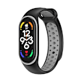 Miniatyrbillede 1 af 2: Sort Grå Sort Grå Silikone Urrem kompatibel med Xiaomi Mi Band 7