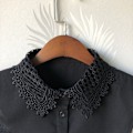 Miniatyrbilde 5 av 5: Dame falsk krage Avtakbar halv Vannløselig Broderi A White