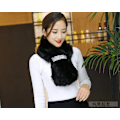 Pikkukuva 1 / 5: Naisten tekokaulus Irrotettava puolipitkä pehmoinen tekoturkiskaulus Pure black super soft Sequined scarf