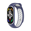 Miniatyrbillede 1 af 2: Midnatsblå Hvid Midnatsblå Hvid Silikone Urrem kompatibel med Xiaomi Mi Band 7