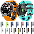 Miniatyrbillede 5 af 5: Hvid Sort Hvid Sort 26mm Silikone Urrem kompatibel med Garmin Tactix 7 Pro
